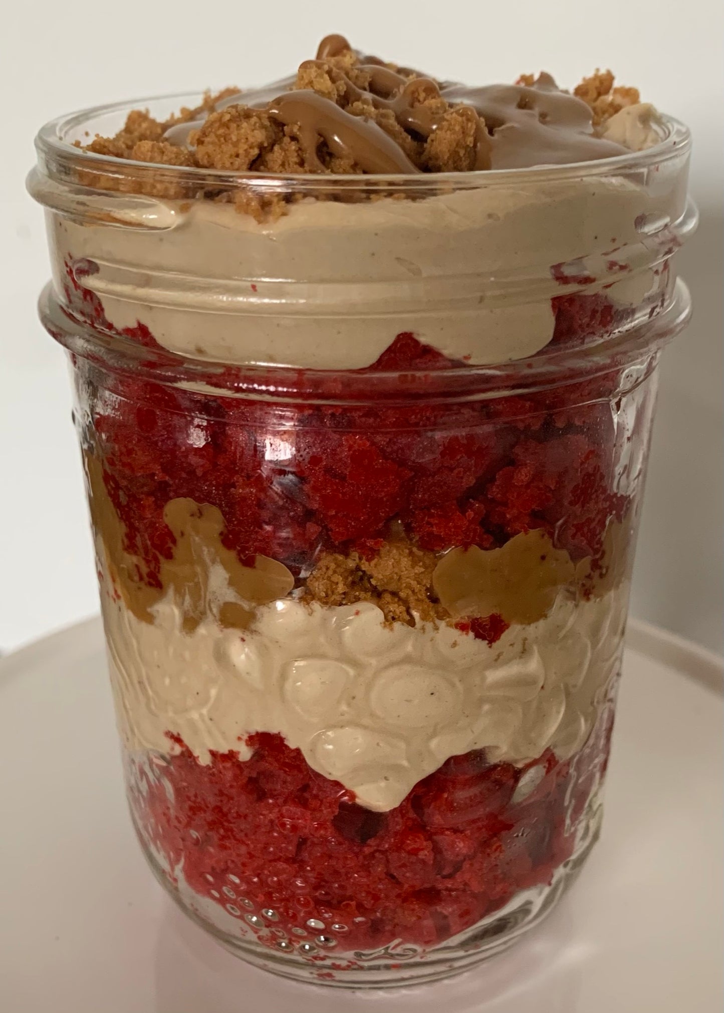 Red Velvet Cookie Butter Crunch Jar